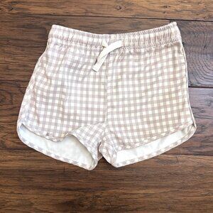 Quincy Mae Boys' Neutral Gingham Swim Trunks